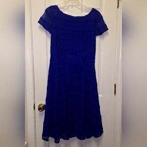 Beautiful Royal Blue Sangria Dress~Lace~Tiered~Cocktail~Size 12